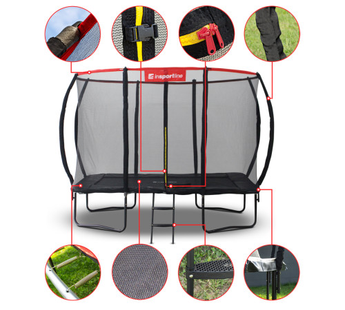Батут inSPORTline QuadJump PRO з зовнішньою сіткою 183 х 274 см чорний Батут inSPORTline QuadJump PRO з зовнішньою сіткою 183 х 274 см чорний