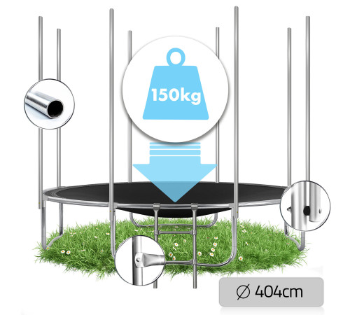 Батут Neo-Sport NS-13Z241 з зовнішньою сіткою 13 футів 404 см, чорно-червоний