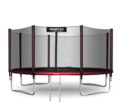 Батут Neo-Sport NS-13Z241 з зовнішньою сіткою 13 футів 404 см, чорно-червоний