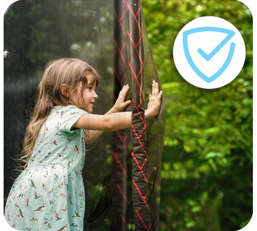 Батут Neo-Sport NS-13Z241 з зовнішньою сіткою 13 футів 404 см, чорно-червоний