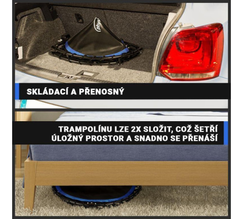 Батут для фітнесу Physionics JG868773 з поручнем 5 футів 101 см чорно-синій Батут для фітнесу Physionics JG868773 з поручнем 5 футів 101 см чорно-синій
