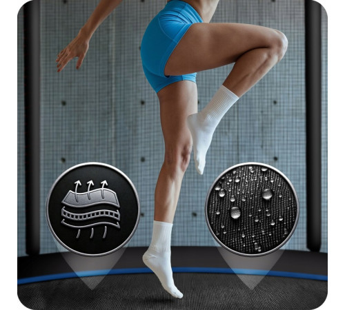 Батут Neo-Sport NS-13Z221 з зовнішньою сіткою 13 футів 404 см, чорно-синя