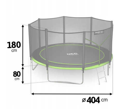 Батут Neo-Sport NS-13Z231 з зовнішньою сіткою 13 футів 404 см