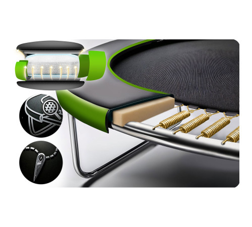 Батут Neo-Sport NS-06Z231 з зовнішньою сіткою 6 футів 183 см, чорно-зелений