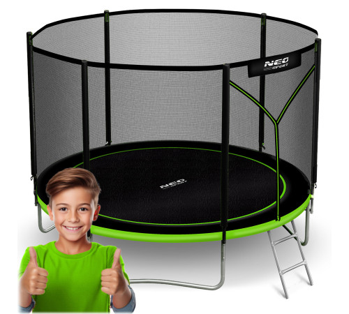 Батут Neo-Sport NS-06Z231 з зовнішньою сіткою 6 футів 183 см, чорно-зелений