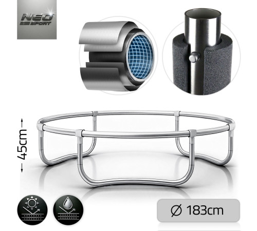 Батут Neo-Sport NS-06Z231 з зовнішньою сіткою 6 футів 183 см, чорно-зелений