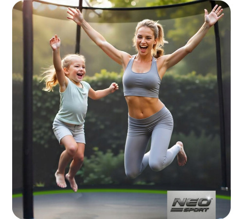 Батут Neo-Sport NS-06Z231 з зовнішньою сіткою 6 футів 183 см, чорно-зелений