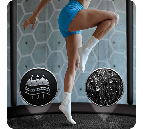 Батут Neo-Sport NS-15Z241 з внутрішньою сіткою 15 футів 465 см, чорно-зелений