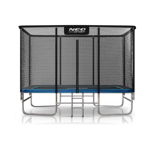 Батут Neo-Sport з зовнішньою сіткою 12 x 8 футів 244 х 366 см, чорно-синій