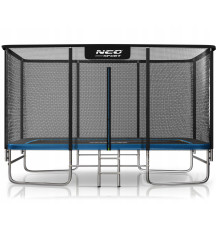 Батут Neo-Sport з зовнішньою сіткою 14 x 10 футів 427 x 305 см, чорно-синій