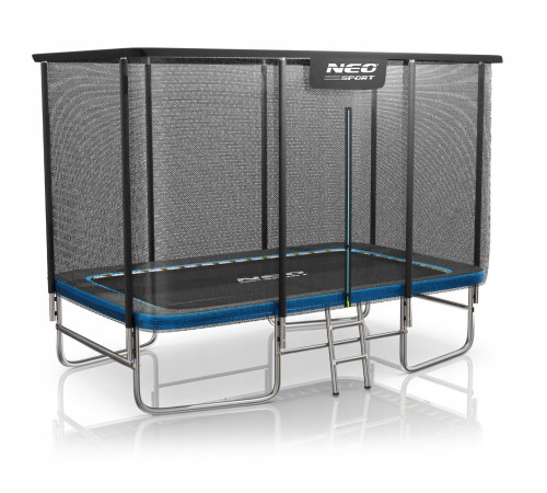 Батут Neo-Sport з зовнішньою сіткою 14 x 10 футів 427 x 305 см, чорно-синій