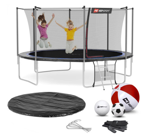 Батут Hop-Sport з зовнішньою сіткою 14 футів 427 см чорний Батут Hop-Sport з зовнішньою сіткою 14 футів 427 см чорний