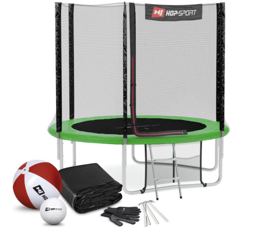 Батут Hop-Sport з зовнішньою сіткою 14 футів 427 см чорний Батут Hop-Sport з зовнішньою сіткою 14 футів 427 см чорний