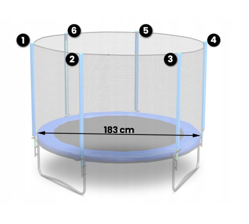 Сітка захисна для батута Neo-Sport 183 см 6 футів