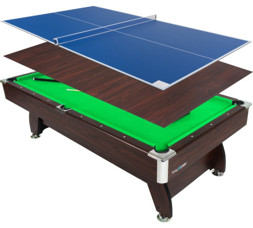 Більярдний стіл Thunder 8FT з накладкою для пінг-понгу, 252 х 140 х 80 см