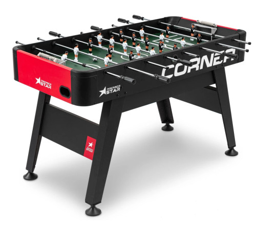 Настільний футбол Hop-Sport Corner, 140 x 68 x 84 см - чорно-червоний