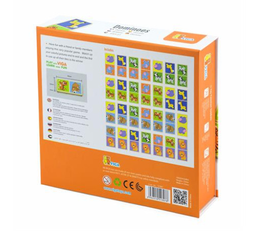Дерев'яне доміно Viga Toys Звірята 51307