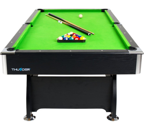 Більярдний стіл Thunder 8FT BOLD-BLACK, 252 х 140 х 80 см - зелено-чорний