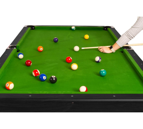 Більярдний стіл Thunder 8FT BOLD-BLACK, 252 х 140 х 80 см - зелено-чорний