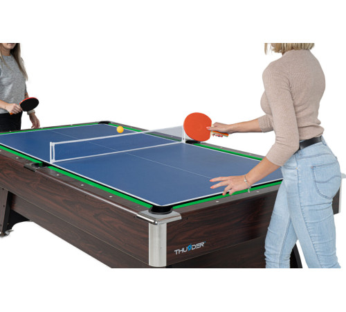 Більярдний стіл 3в1 THUNDER 8FT BOLD-BROWN з покриттям для аерохокею/пінг-понгу, 244 х 132 х 81 см Більярдний стіл 3в1 THUNDER 8FT BOLD-BROWN з покриттям для аерохокею/пінг-понгу, 244 х 132 х 81 см