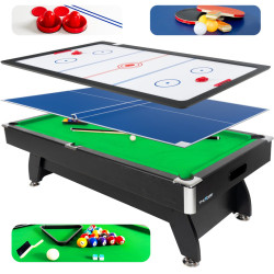 Більярдний стіл THUNDER з накриттям для аерохокею/пінг-понгу 9FT BOLD-BLACK