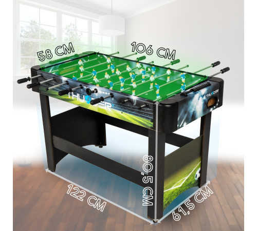Настільний футбол THUNDER 4FT LIGHT, 122 х 61,5 х 80,5 см Настільний футбол THUNDER 4FT LIGHT, 122 х 61,5 х 80,5 см