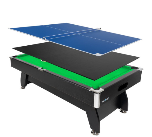 Більярдний стіл THUNDER 9FT BOLD-BLACK з покриттям для пінг-понгу/обіднього столу,