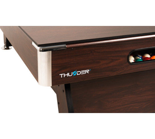 Більярдний стіл 3в1 THUNDER 8FT BOLD-BROWN з покриттям для пінг-понгу/обіднього столу, 244 х 132 х 81 см