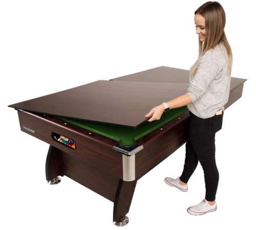 Більярдний стіл 3в1 THUNDER 8FT BOLD-BROWN з покриттям для пінг-понгу/обіднього столу, 244 х 132 х 81 см