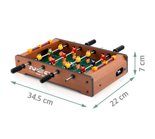 Настільний футбол Neo-Sport NS-439, 34,5 x 22 x 7 см, коричневий