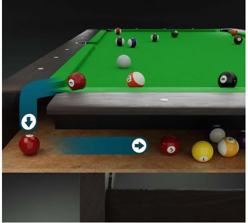 Більярдний стіл Hop-Sport Vip Extra 9 FT з накладками для пінг-понгу та аерохокею, 281 х 155 х 80 см