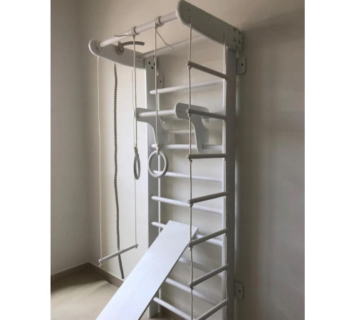 Шведська стінка Małpiszon Numi Plus Irelio 225 х 92 см з аксесуарами, біла