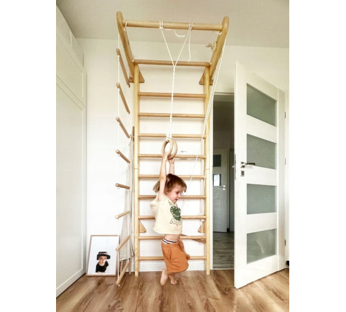 Шведська стінка Małpiszon Numi Plus Irelio 225 х 92 см з аксесуарами, бежева