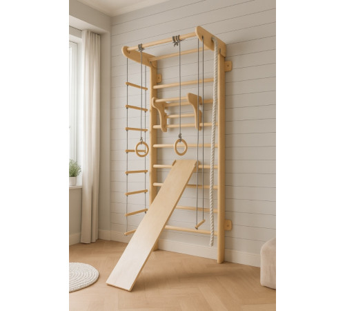 Шведська стінка Małpiszon Numi Plus Irelio 225 х 92 см з аксесуарами, бежева