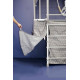 Шведька стінка Małpiszon Indigo Pastel 226 х 115 см з будиночком, біла