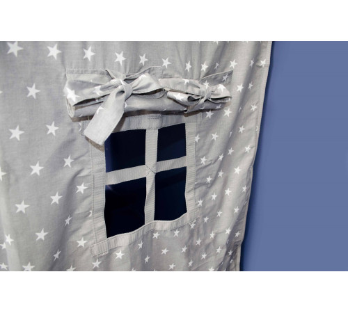 Шведька стінка Małpiszon Indigo Pastel 226 х 115 см з будиночком, біла