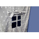 Шведька стінка Małpiszon Indigo Pastel 226 х 115 см з будиночком, біла