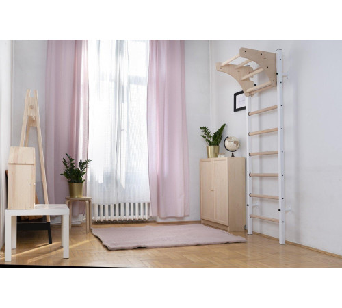Шведська стінка BenchK 211W 230 x 67 см з турніком, біла