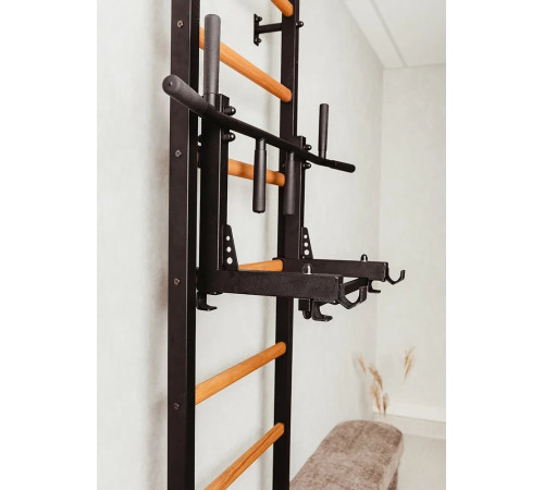Шведська стінка BenchK 232B з турніком та брусами, чорна