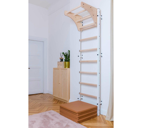 Шведська стінка BenchK 310W 240 x 67 см з турніком, біла