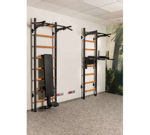 Шведська стінка BenchK 222B з турніком та аксесуарами, чорна