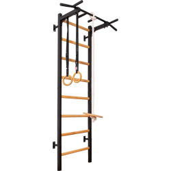 Шведська стінка BenchK 222B 230 х 67 см з турніком та аксесуарами, чорна
