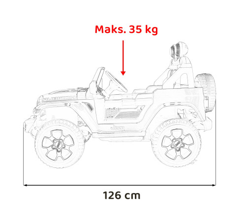 Дитяча акумуляторна машинка Jeep Wrangler Rubicon Біла Дитяча акумуляторна машинка Jeep Wrangler Rubicon Біла