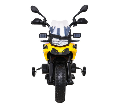 Дитячий акумуляторний мотоцикл BMW F850 GS Жовтий + Опорні колеса + Аудіо LED + Free Start + EVA Дитячий акумуляторний мотоцикл BMW F850 GS Жовтий + Опорні колеса + Аудіо LED + Free Start + EVA