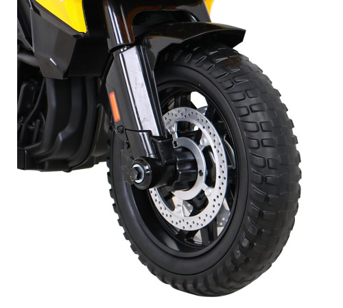 Дитячий акумуляторний мотоцикл BMW F850 GS Жовтий + Опорні колеса + Аудіо LED + Free Start + EVA Дитячий акумуляторний мотоцикл BMW F850 GS Жовтий + Опорні колеса + Аудіо LED + Free Start + EVA
