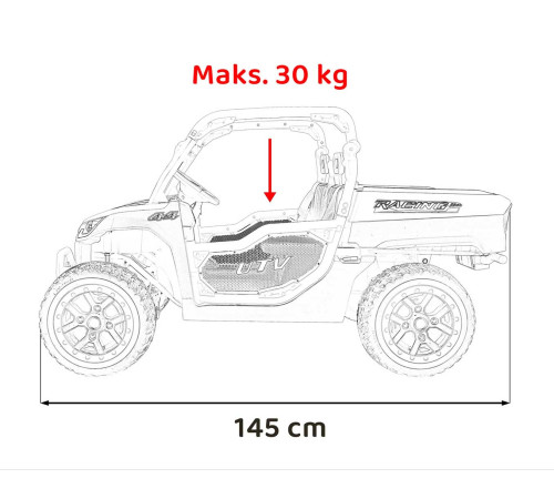 Дитячий акумуляторний автомобіль фермерський UTV Racing White Дитячий акумуляторний автомобіль фермерський UTV Racing White