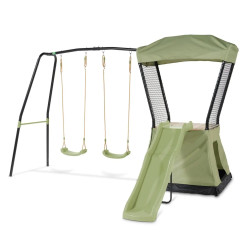 Ігровий майданчик EXIT Ivy з гіркою та гойдалками 253 х 340 х 216 см  - зелений