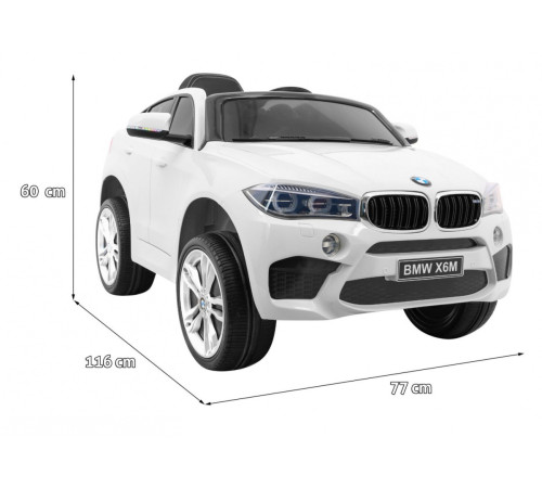 Дитячий електромобіль BMW X6M білий + пульт + EVA + вільний запуск + аудіо панель + LED Дитячий електромобіль BMW X6M білий + пульт + EVA + вільний запуск + аудіо панель + LED