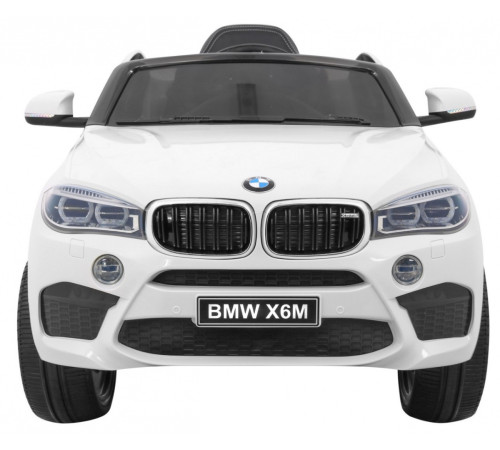 Дитячий електромобіль BMW X6M білий + пульт + EVA + вільний запуск + аудіо панель + LED Дитячий електромобіль BMW X6M білий + пульт + EVA + вільний запуск + аудіо панель + LED