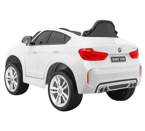 Дитячий електромобіль BMW X6M білий + пульт + EVA + вільний запуск + аудіо панель + LED Дитячий електромобіль BMW X6M білий + пульт + EVA + вільний запуск + аудіо панель + LED